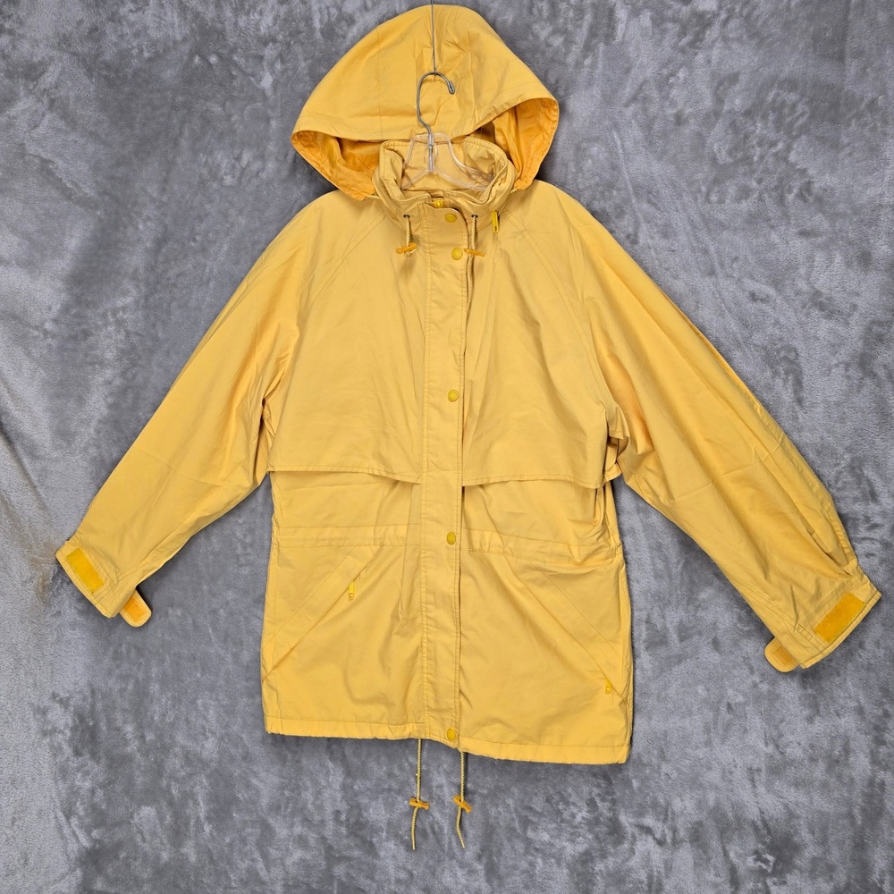 Eddie Bauer Gore-Tex Jacket Womens M Yellow Hooded Rain Coat Gorpcore Utility